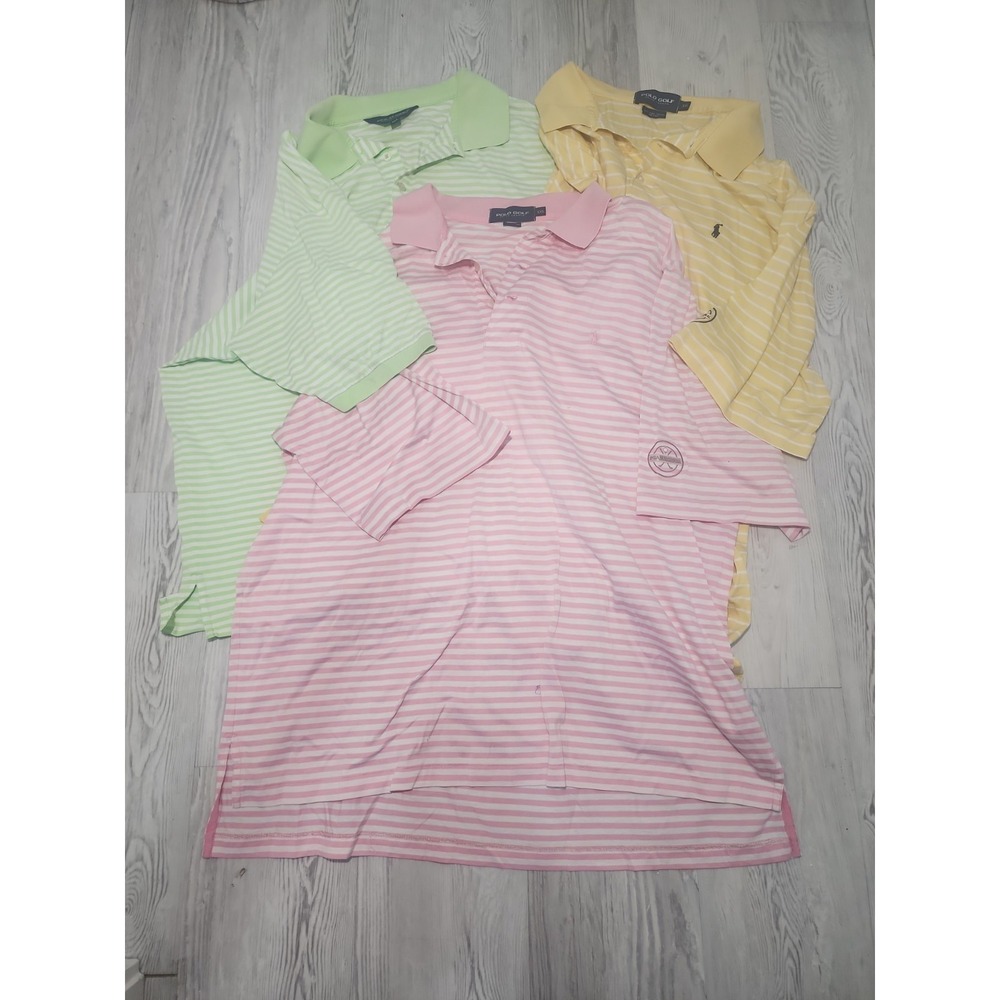 Polo Golf Lot of 3 Men's XXL‎ 100% Cotton Ralph Lauren Pink Green Yellow